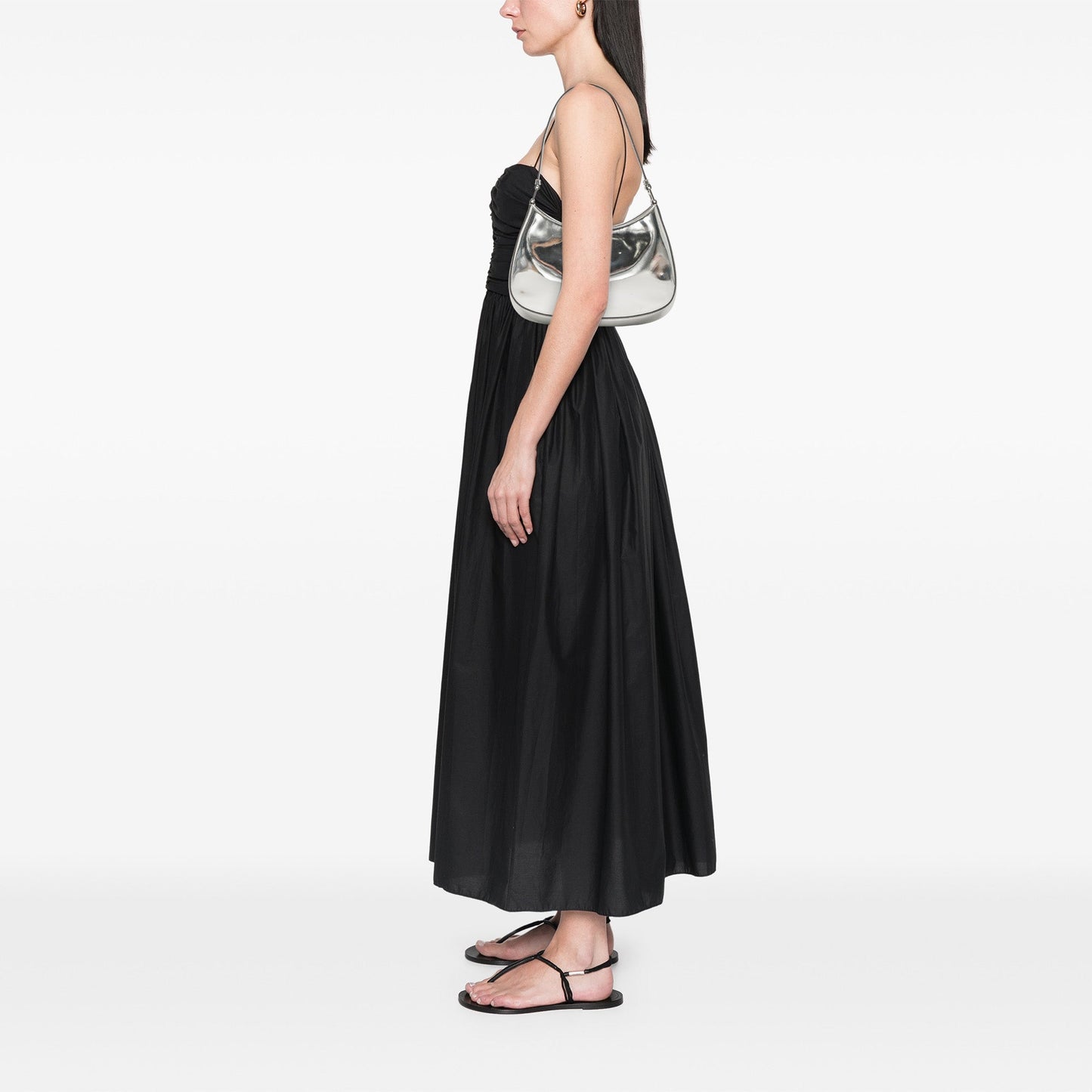 Prada – Cleo in pelle spazzolata argento