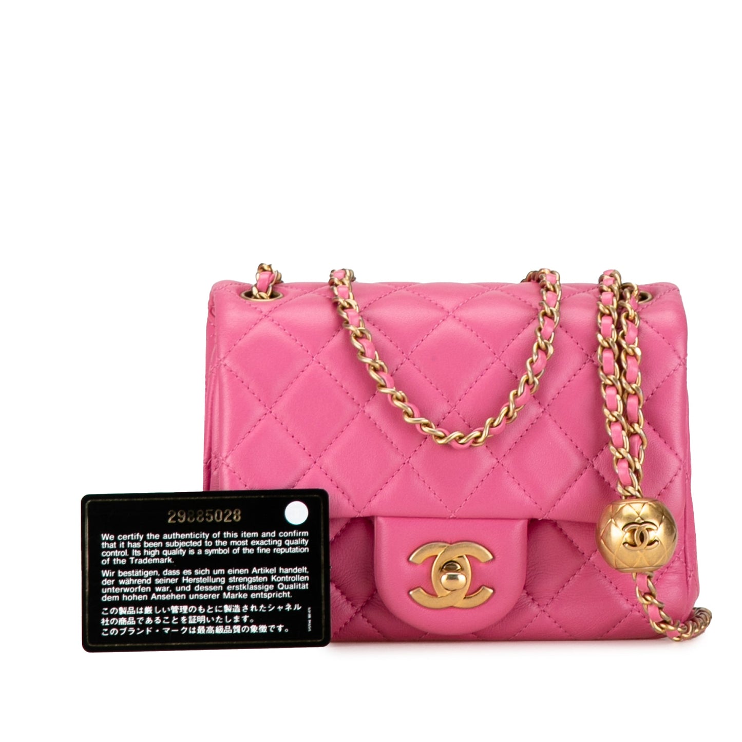 Chanel Pearl Crush Mini Flap Quadrata Pelle d'Agnello Rosa 2019 – 16 cm