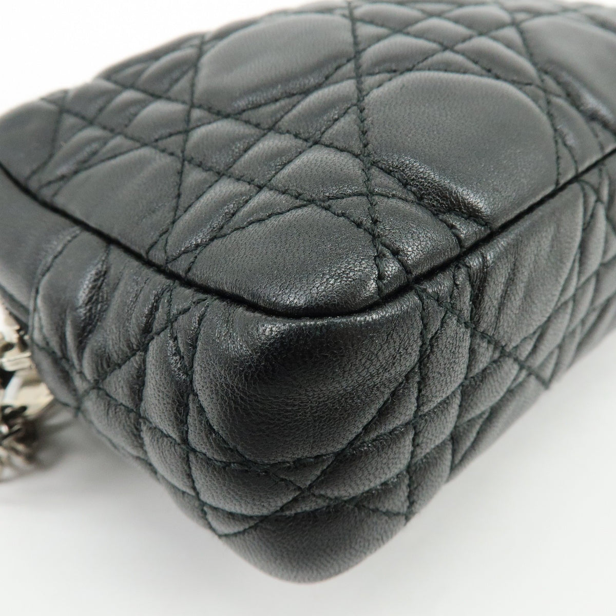 Dior Pochette Lady Dior Cannage – Pelle nera con charm