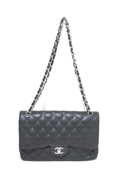 Chanel Jumbo Caviar Matelassé 30 Nero con hardware argento