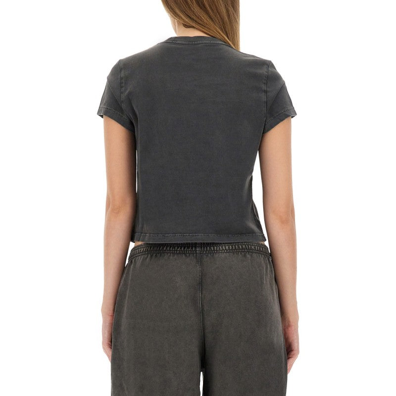 ALEXANDER WANG T-SHIRT CROPPED CON LOGO