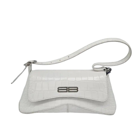 Balenciaga XX Flap Street Small – Pelle stampa cocco bianca