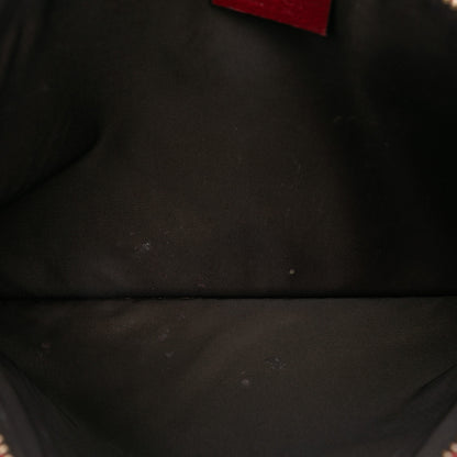 Gucci Tian GG Supreme Pouch in Tela Coated e Pelle Bordeaux