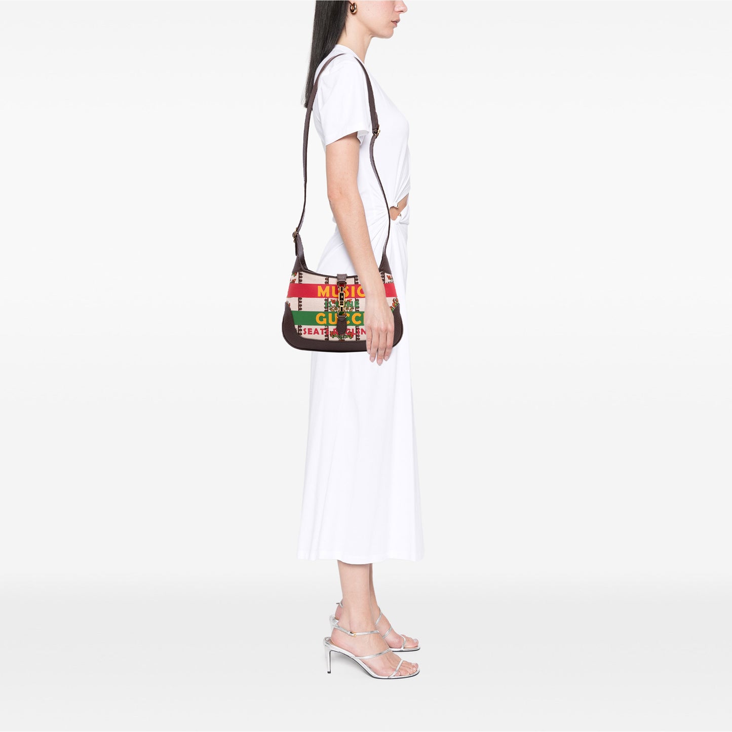Gucci Jackie 1961 tela stampata con finiture in pelle – Marrone
