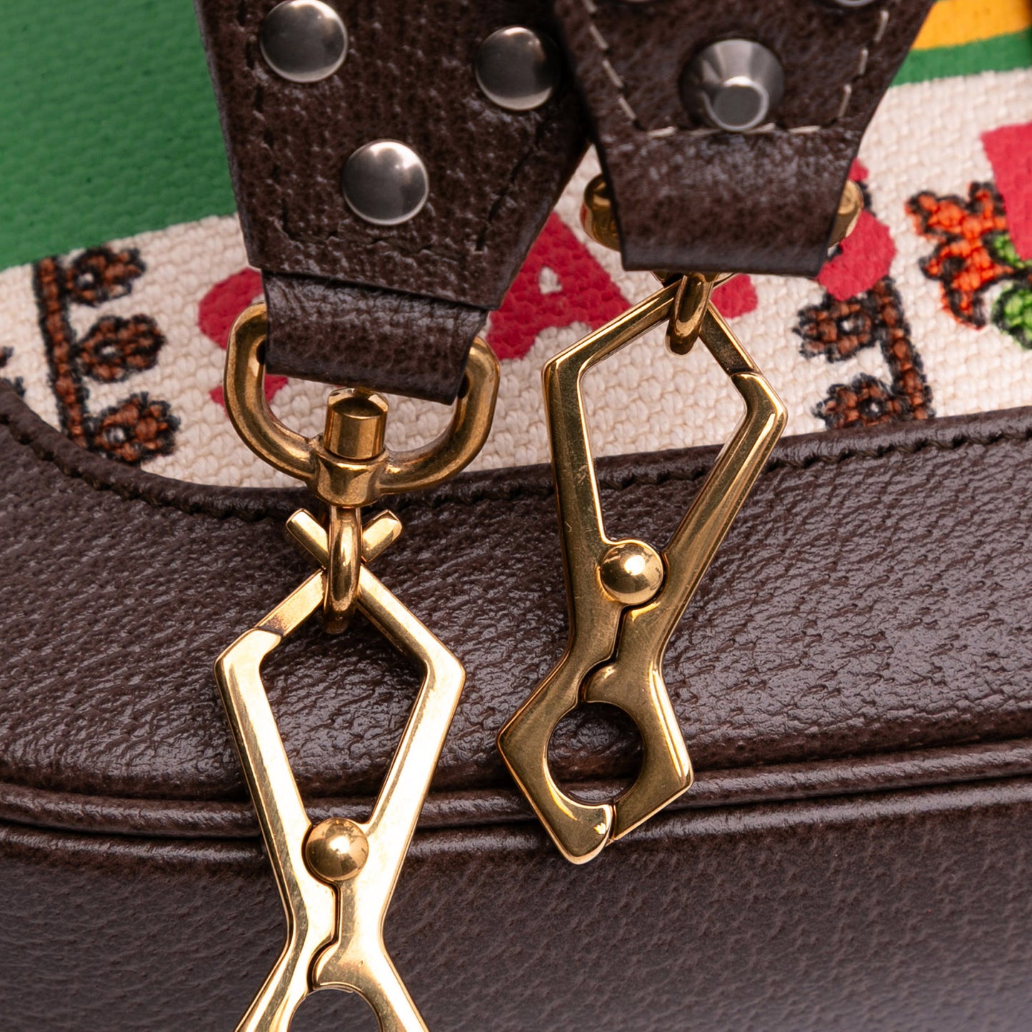 Gucci Jackie 1961 tela stampata con finiture in pelle – Marrone