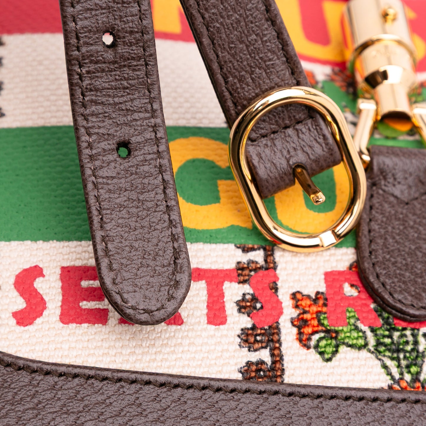 Gucci Jackie 1961 tela stampata con finiture in pelle – Marrone