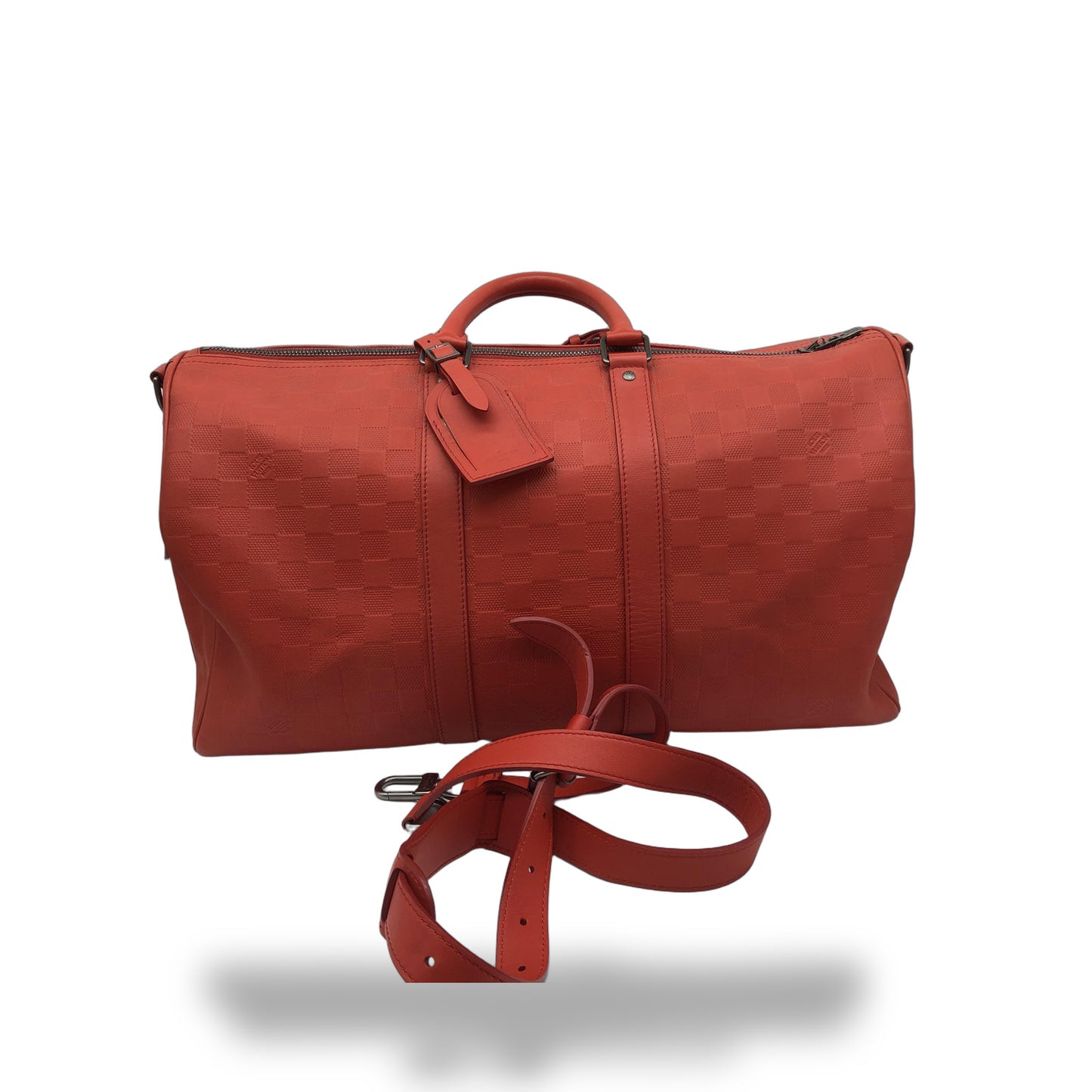 Louis Vuitton Keepall Bandoulière 55 Damier Infini Rosso Corallo, 2012 – 55 cm