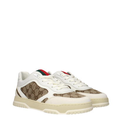 Gucci – Sneakers Re-Web Beige/Bianco – Pelle, Camoscio e Tessuto