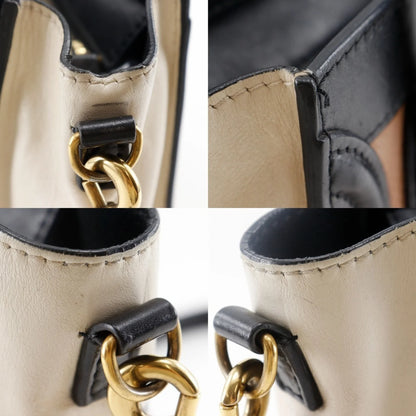 Céline Nano Luggage in Pelle Tricolore – Nero, Marrone e Bianco Sporco