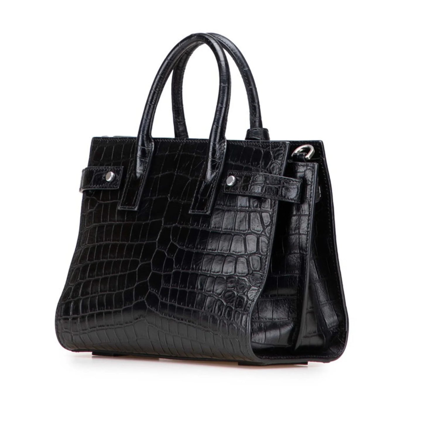 Saint Laurent Sac de Jour Nano – Pelle Nero Coccodrillo