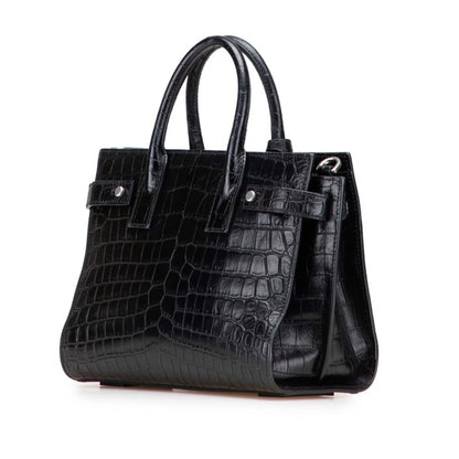 Saint Laurent Sac de Jour Nano – Pelle Nero Coccodrillo