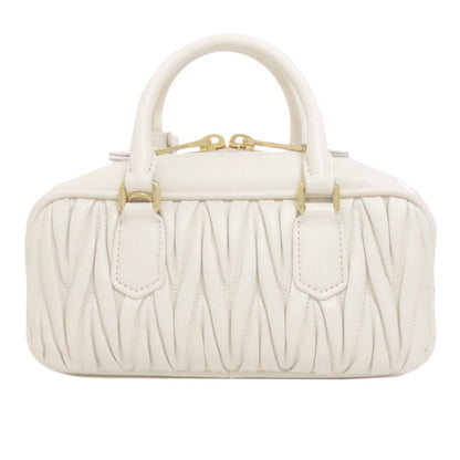 Miu Miu Arcadie Matelassé in Pelle di Vitello Bianca