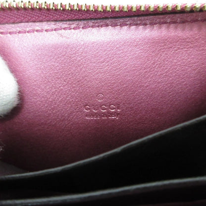 Gucci  Portafoglio/portamonete in pelle Microsima con cerniera rotonda GUCCI, rosa metallizzato da donna