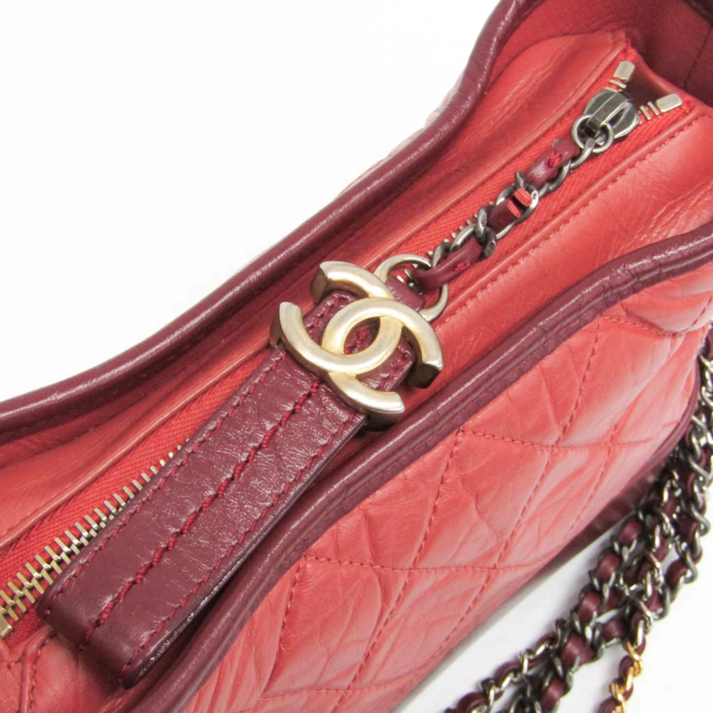 Chanel Gabrielle Hobo Small Vitello Invecchiato Bicolor Rosa/Bordeaux 2018 – 20 cm
