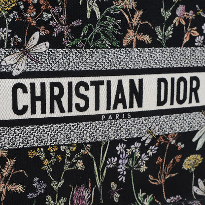 Christian Dior Dior Book Tote Borsa media in tela floreale nera M1296 BP