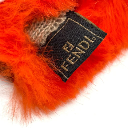 Fendi – Guanti in Pelle Rossa con Pelliccia Arancione – Taglia M – Vintage