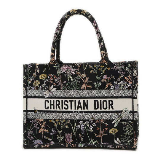 Christian Dior Dior Book Tote Borsa media in tela floreale nera M1296 BP