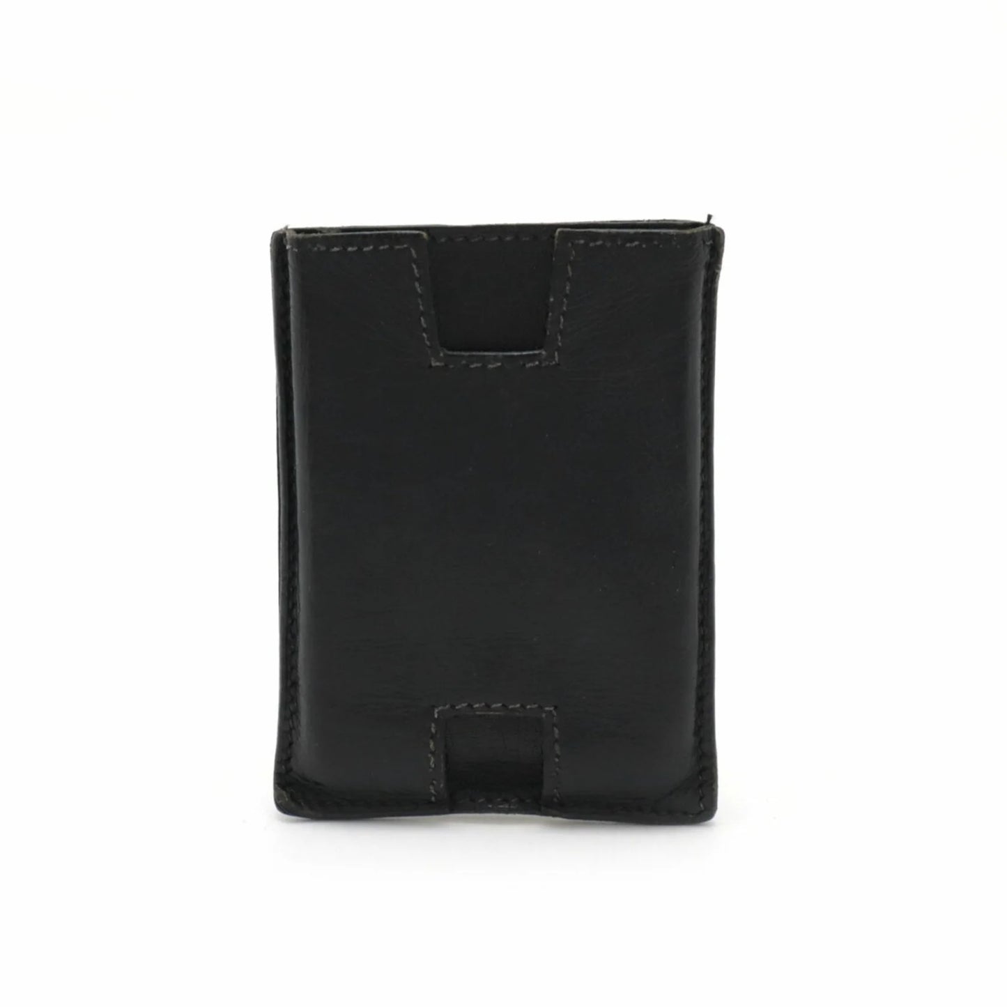 Hermes Porta carte di credito HERMES Rodring Porta carte di credito in pelle nera con timbro □F