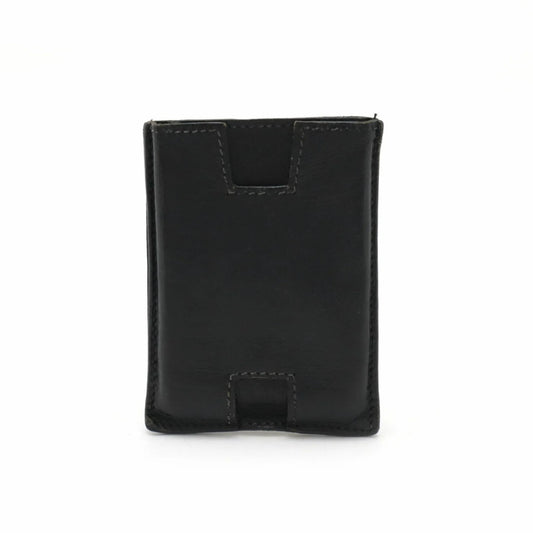 Hermes Porta carte di credito HERMES Rodring Porta carte di credito in pelle nera con timbro □F