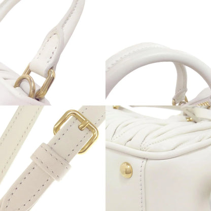 Miu Miu Arcadie Matelassé in Pelle di Vitello Bianca