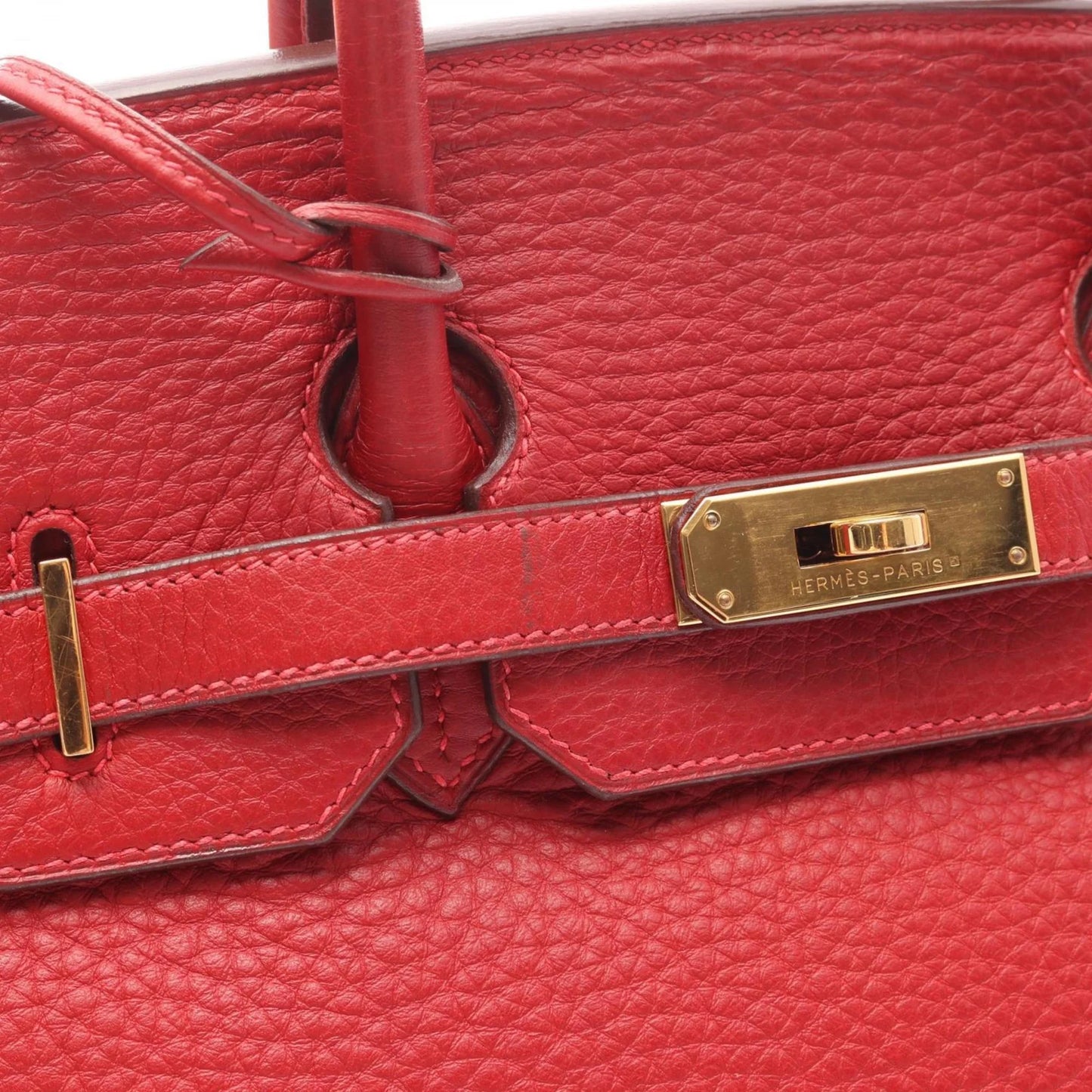 HERMES - Borsa Hermes Birkin 35, pelle, Fjord, da donna, rossa