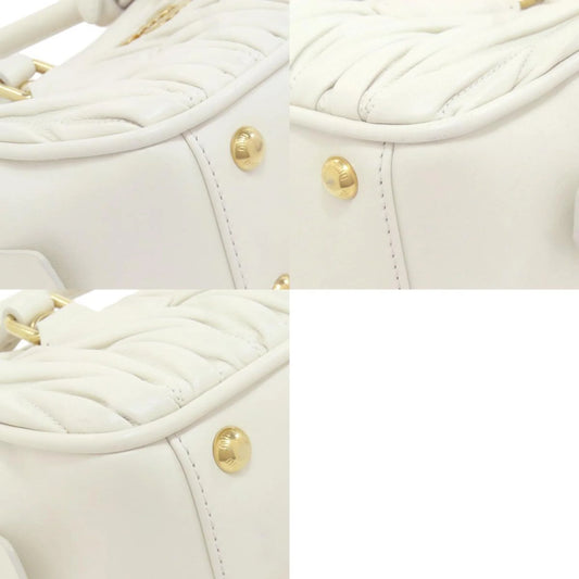Miu Miu Arcadie Matelassé in Pelle di Vitello Bianca