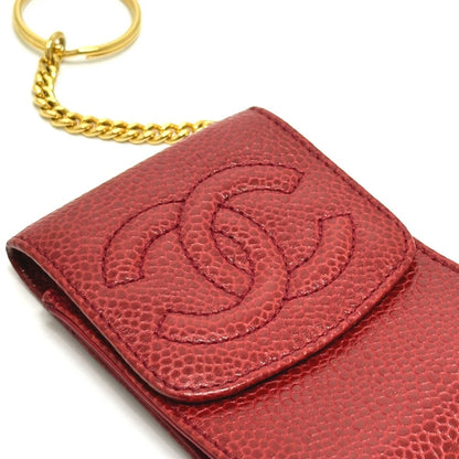 Chanel Portasigari con Catena – Pelle Caviar Rossa