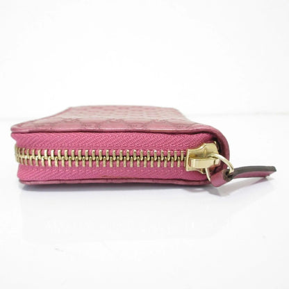 Gucci  Portafoglio/portamonete in pelle Microsima con cerniera rotonda GUCCI, rosa metallizzato da donna