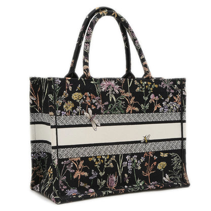 Christian Dior Dior Book Tote Borsa media in tela floreale nera M1296 BP