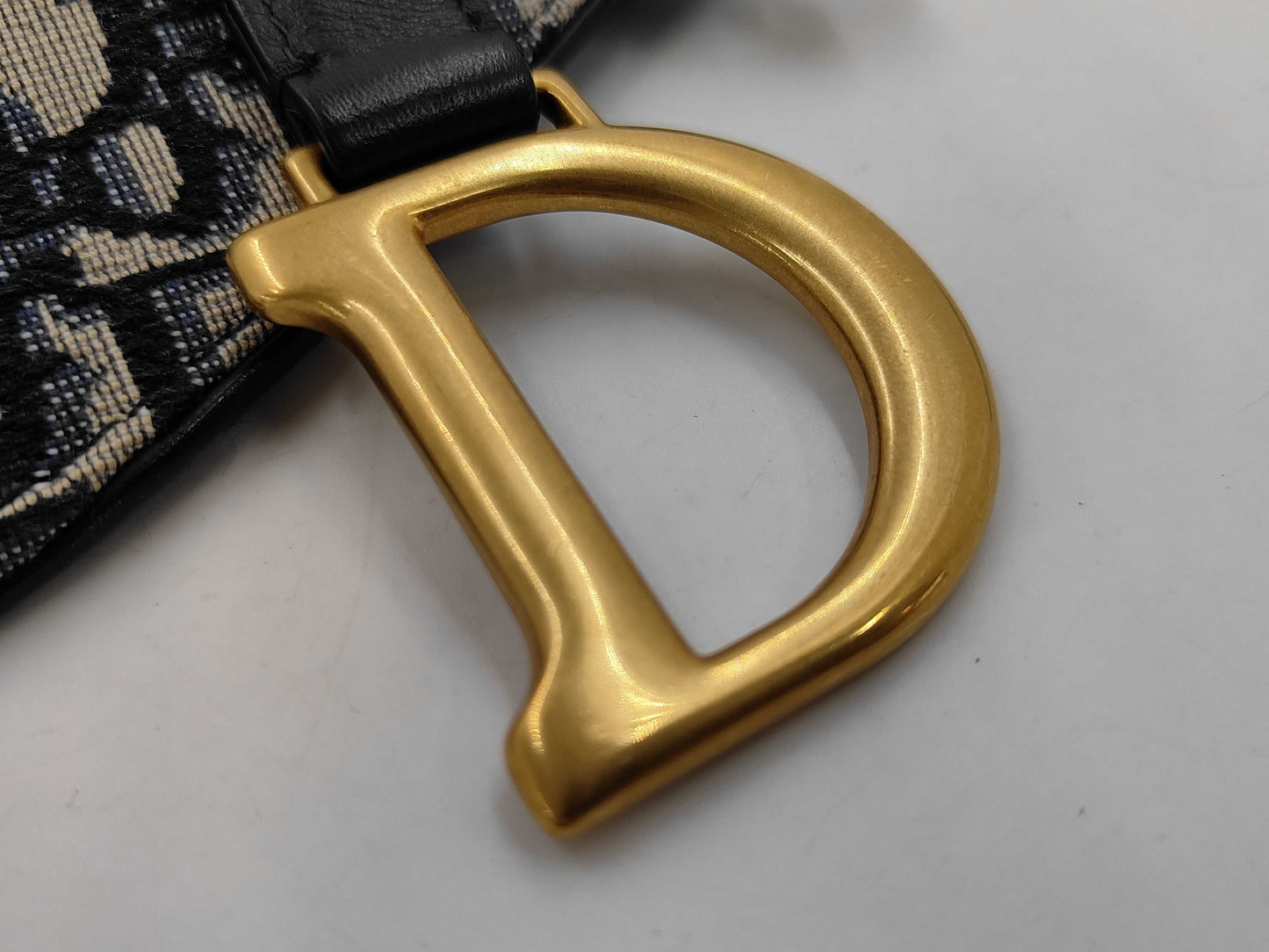 Christian Dior Saddle Mini – Tela Oblique Blu, Hardware Oro