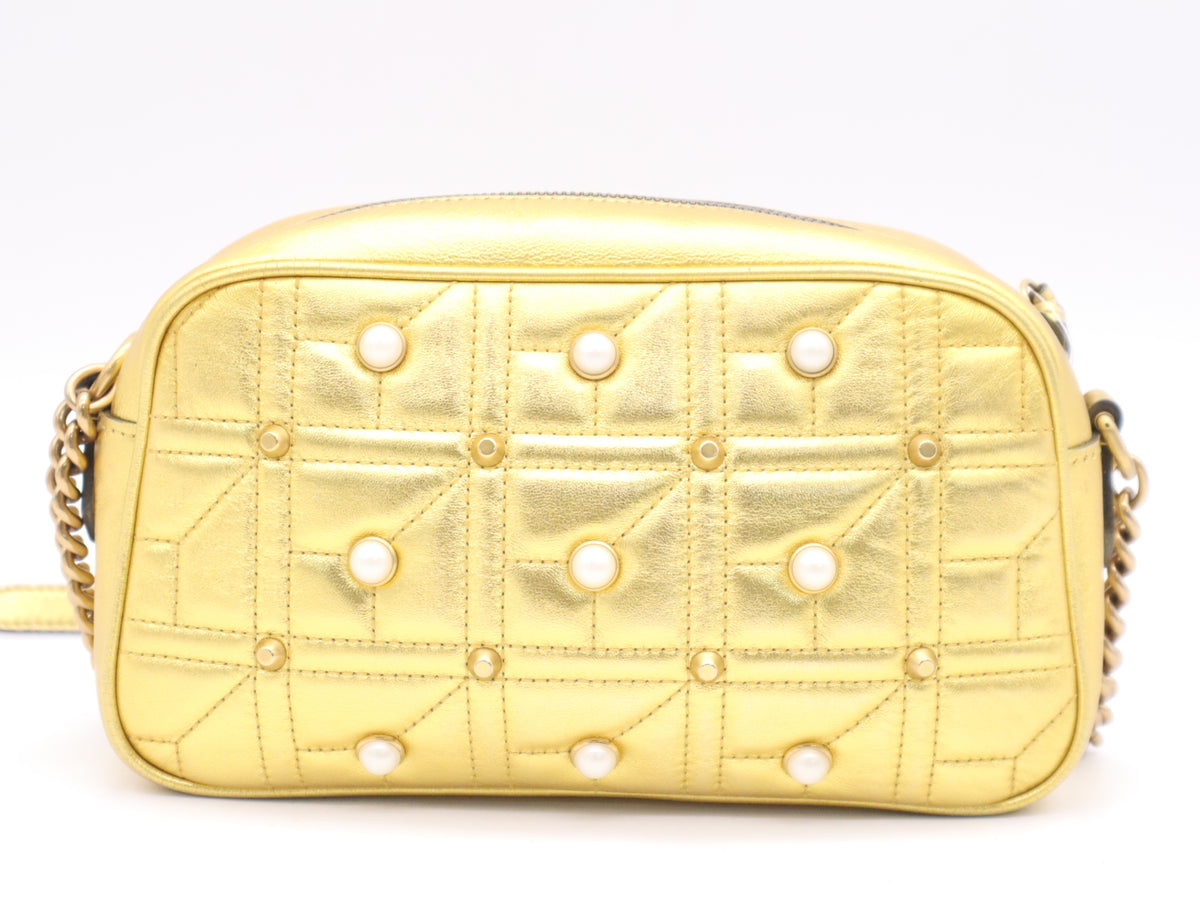 Gucci GG Marmont Pearly – Borsa a spalla con perle