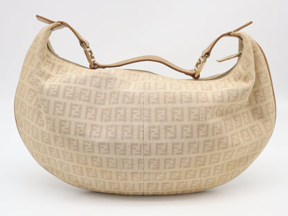 Fendi Hobo Zucchino in Tela Beige