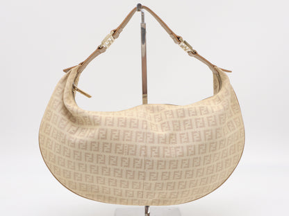 Fendi Hobo Zucchino in Tela Beige