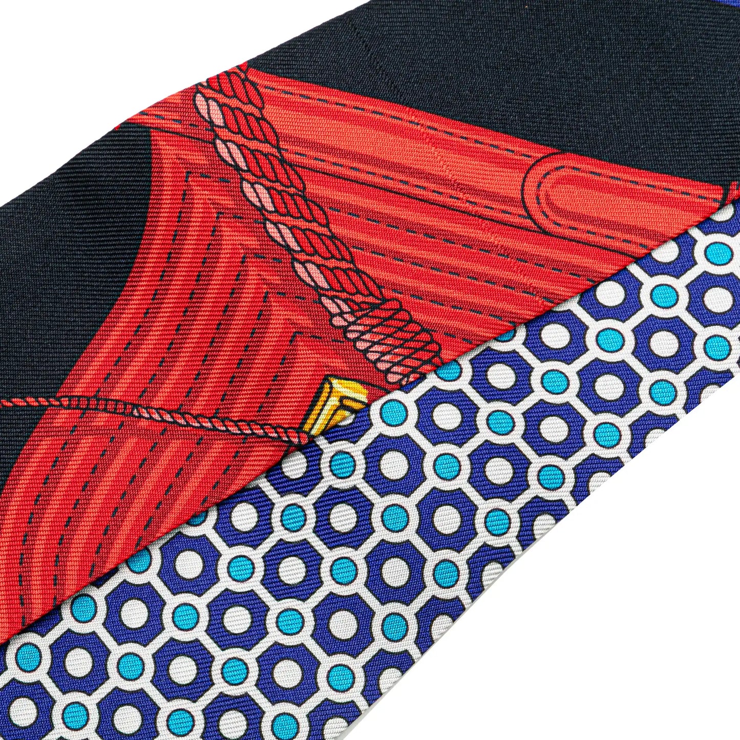Hermes Sciarpa in twilly di seta Clic Clac Modern Cannage