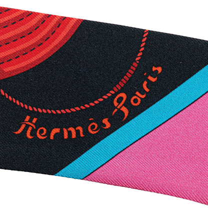Hermes Sciarpa in twilly di seta Clic Clac Modern Cannage