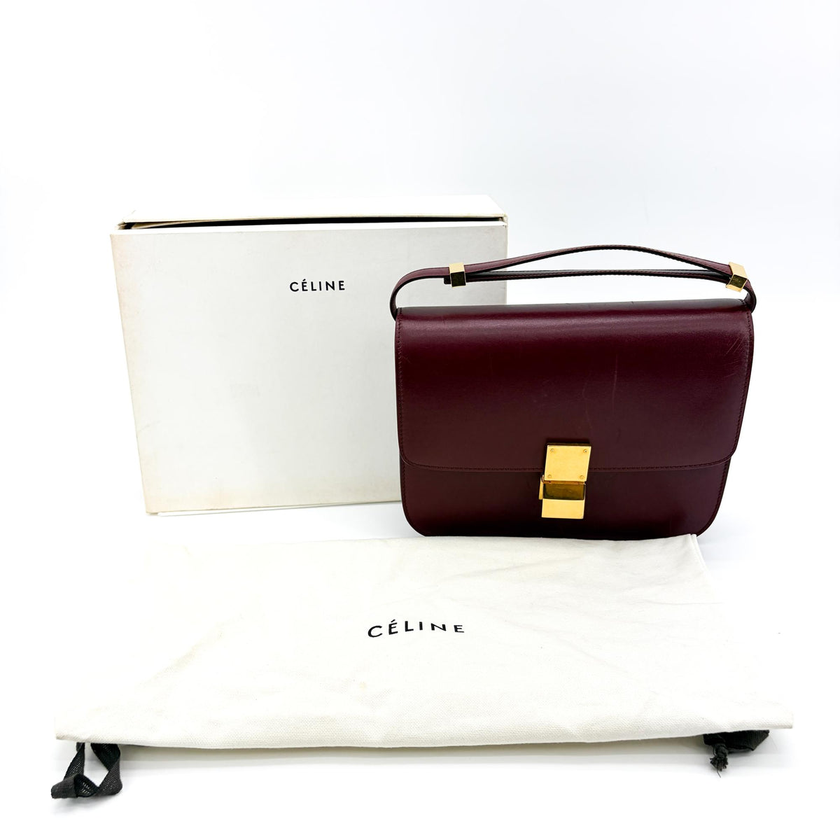 Celine Classic Box Medium Bordeaux