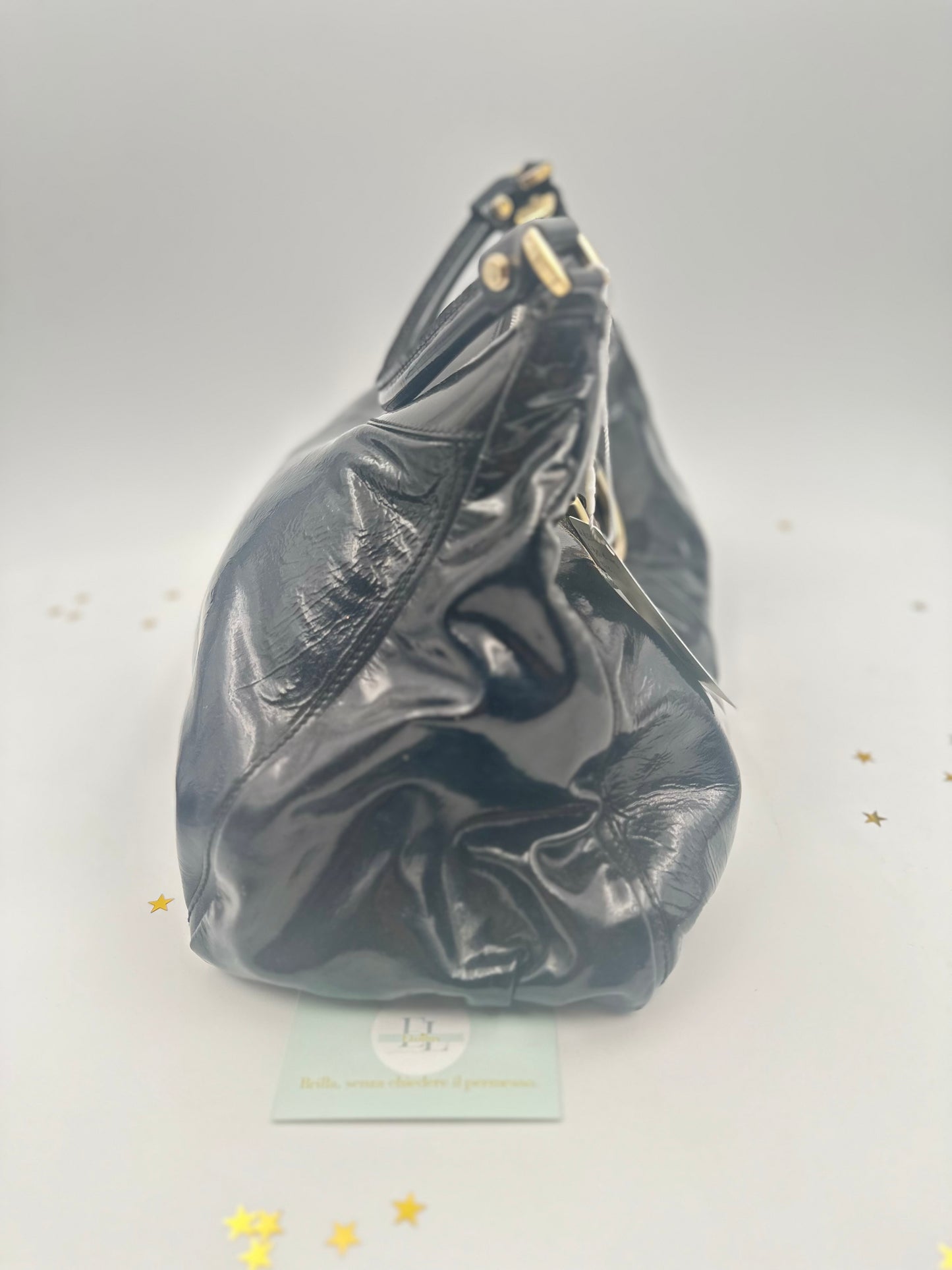 Gucci Indy Hobo Vernice Nera – Iconico Glamour Retrò