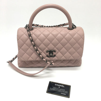 Chanel Coco Handle in pelle rosa trapuntata – Medium