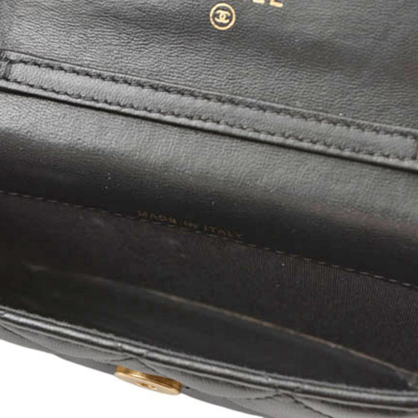 Chanel Wallet on Chain in pelle nera con catena dorata intrecciata – Ref. 31409975
