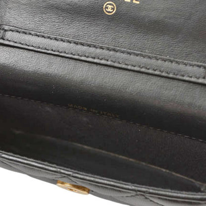 Chanel Wallet on Chain in pelle nera con catena dorata intrecciata – Ref. 31409975