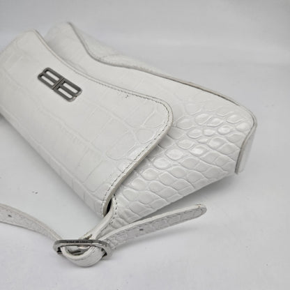 Balenciaga XX Flap Street Small – Pelle stampa cocco bianca