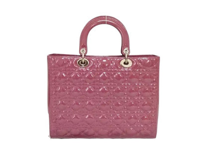 Christian Dior Lady Dior Large Pelle Verniciata Cannage – Rosa Malva – 32 cm