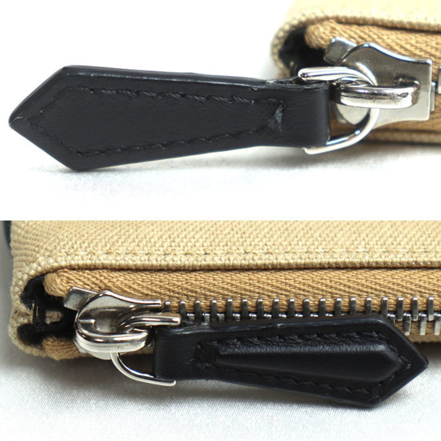 Fendi – Pochette in Canvas Beige con Dettagli in Pelle – Very Good Condition