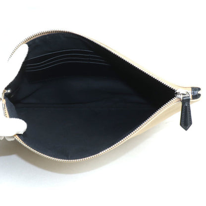 Fendi – Pochette in Canvas Beige con Dettagli in Pelle – Very Good Condition