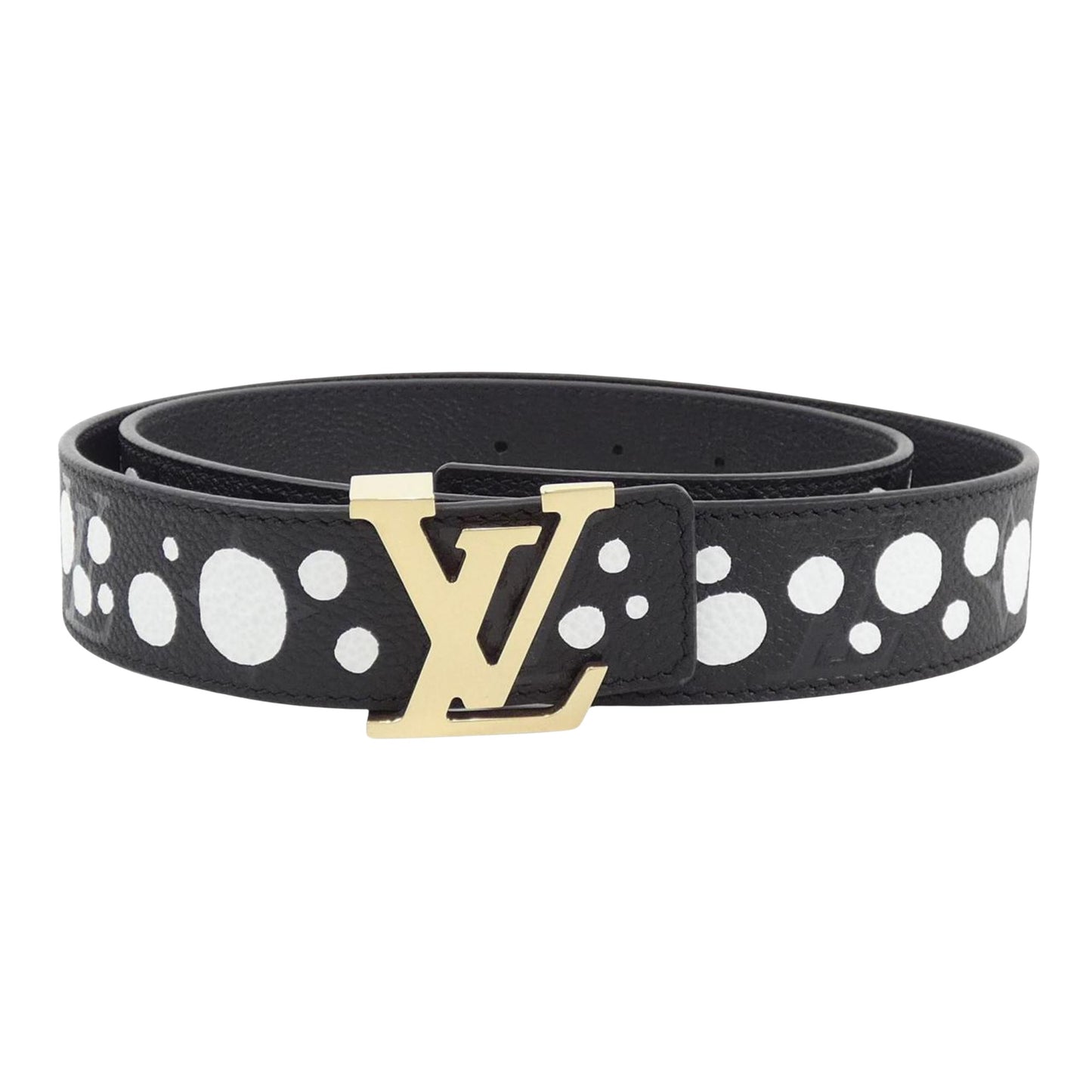 Louis Vuitton x Yayoi Kusama Cintura in pelle – Nero con pois bianchi