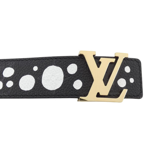 Louis Vuitton x Yayoi Kusama Cintura in pelle – Nero con pois bianchi
