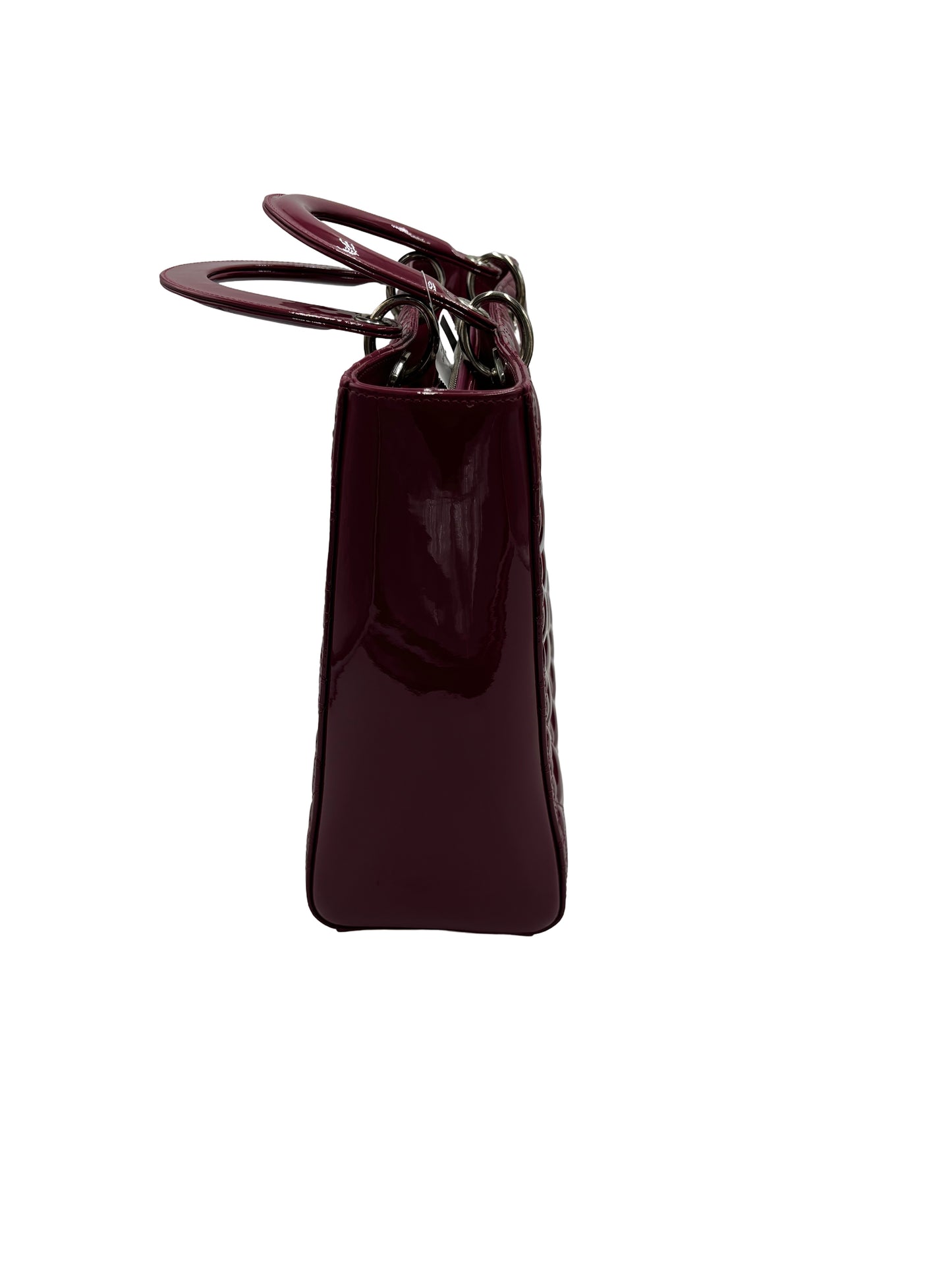 Christian Dior Lady Dior Large Pelle Verniciata Cannage – Rosa Malva – 32 cm