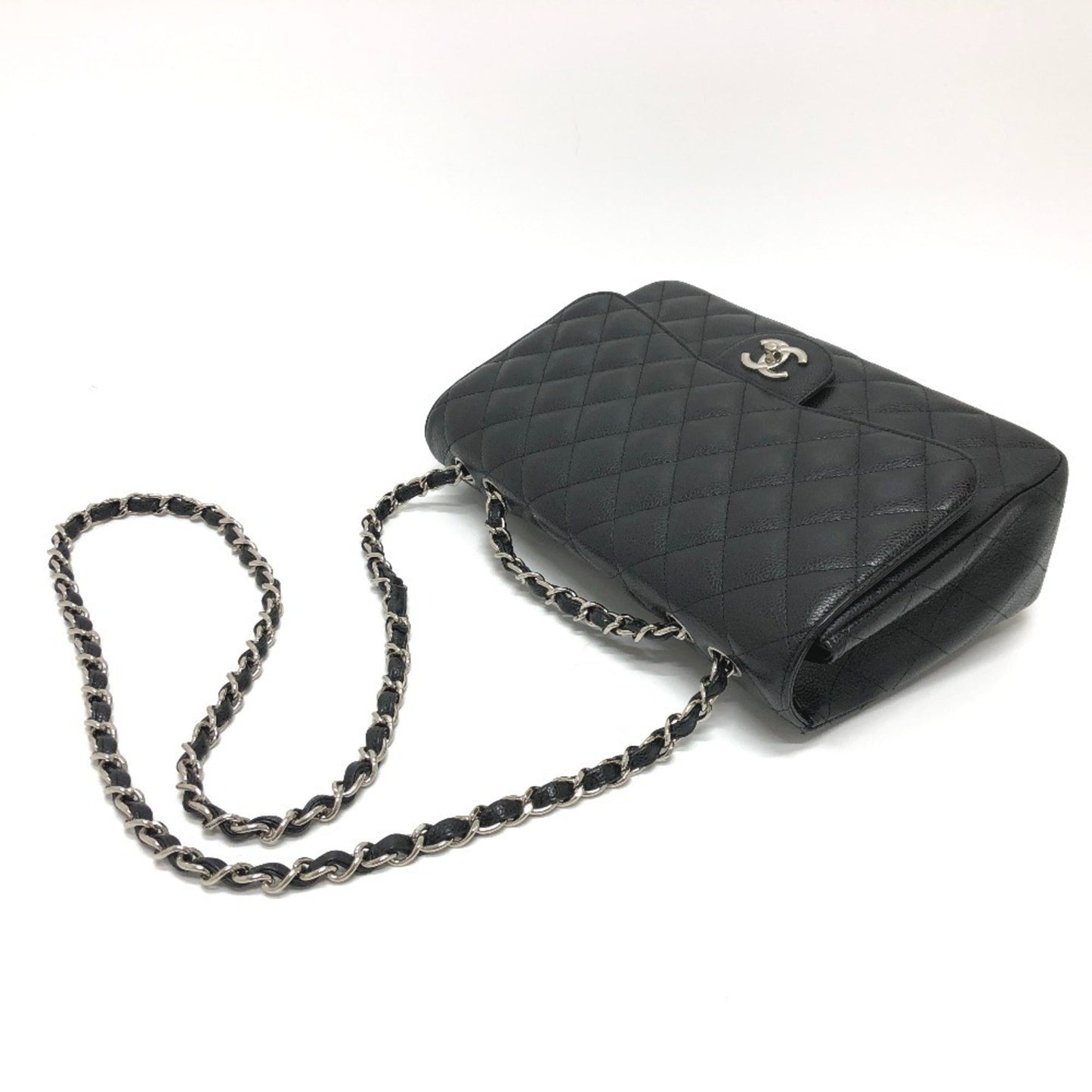 Chanel Classic Flap Medium – Caviar Nero & Hardware Argento – Made in Italy