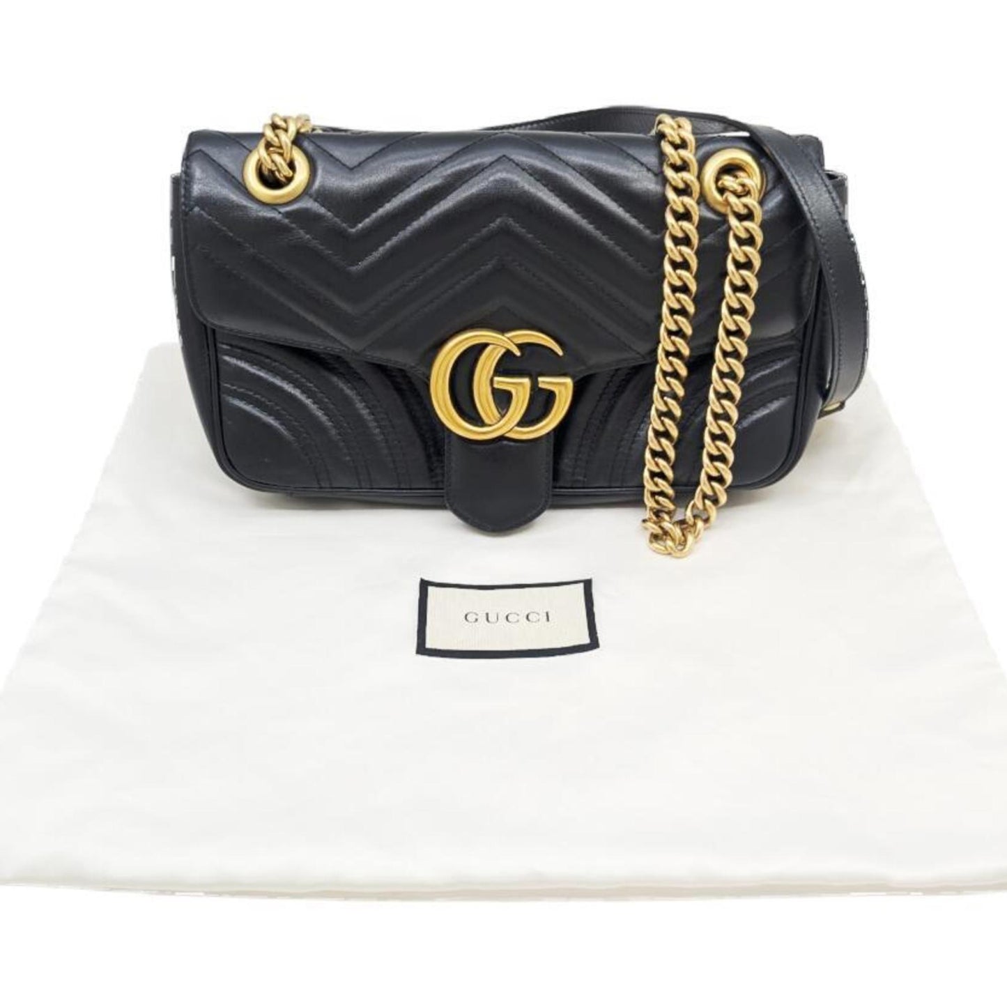 Gucci GG Marmont Small – Pelle Nera Matelassé