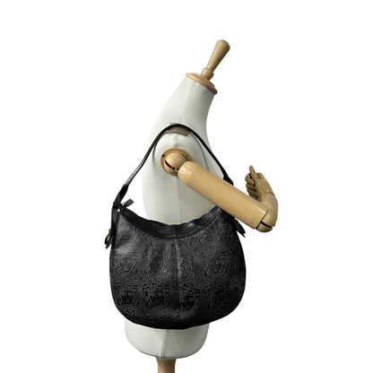 Versace Medusa – Hobo bag in pelle nera incisa